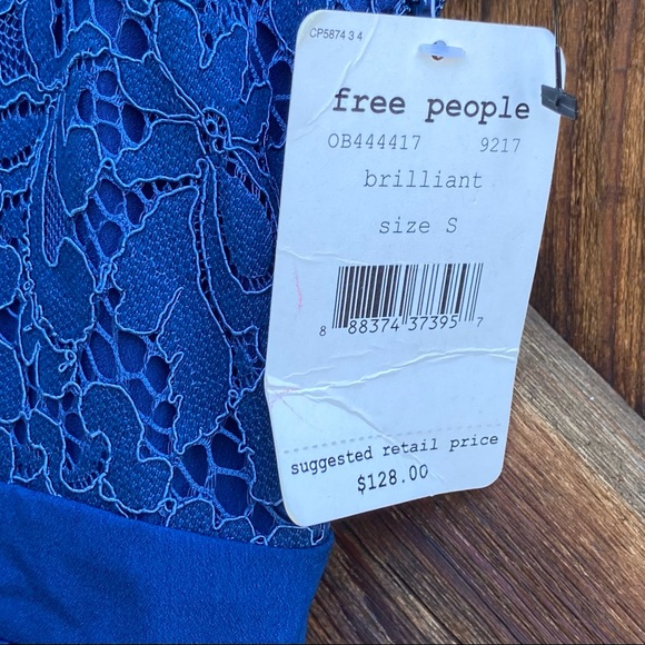 NWT- Free People Lovely in Lace Blue Dress - Picture 11 of 15
